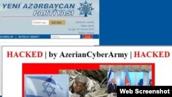 Azerbaijan - hacked webpage of the ruling party